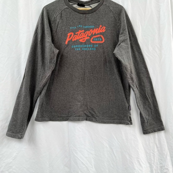 PATAGONIA | SPLITTER SCRIPT LIGHT CREW SWEATSHIRT MEDIUM/LARGE BLACK - Picture 2 of 7